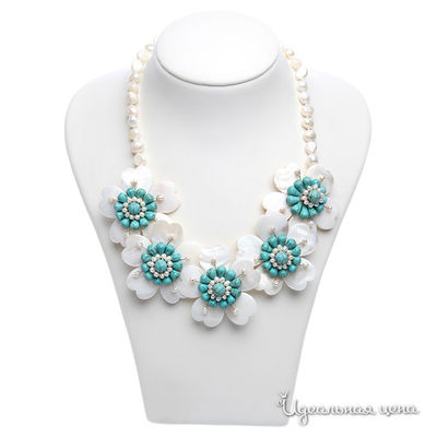 Колье Эсмеральда, цвет белый, бирюзовый