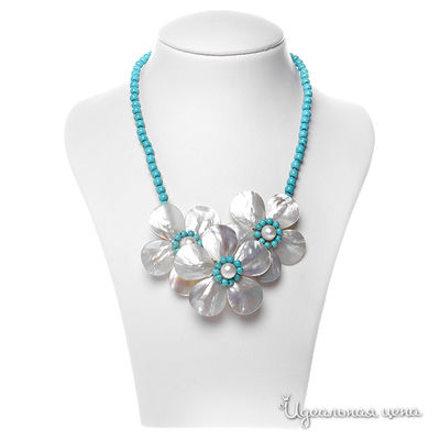 Колье Migura, цвет белый, бирюзовый