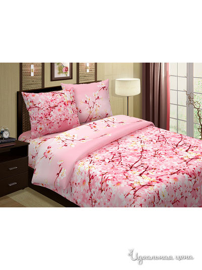 Комплект постельного белья, Евро Традиция Текстиля, цвет розовый