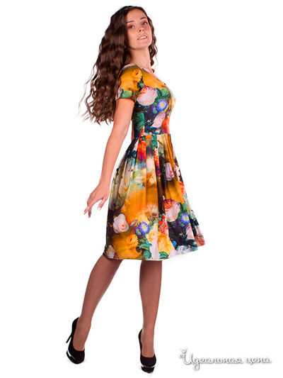 Платье Hi1, цвет желтый, зеленый