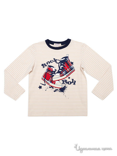 Лонгслив PlayToday, цвет песочный, белый, темно-синий