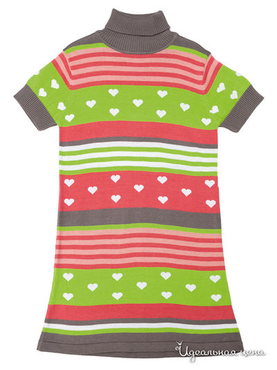 Платье PlayToday, цвет коралловый, белый, розовый, салатовый, серый