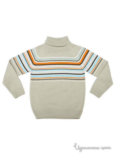 Свитер PlayToday, цвет хаки, белый, голубой, оранжевый