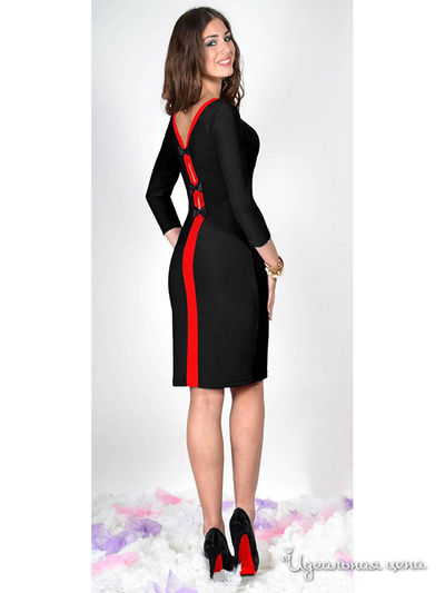 Платье La Cafe, цвет черный, красный