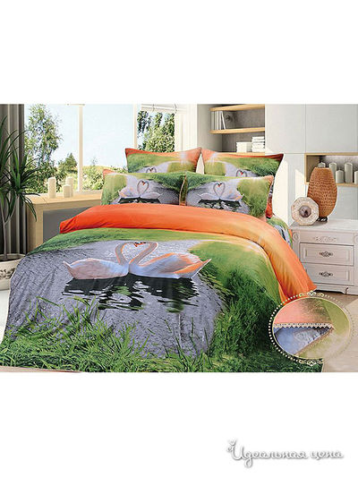 Комплект постельного белья Евро Kazanov.A., цвет зеленый