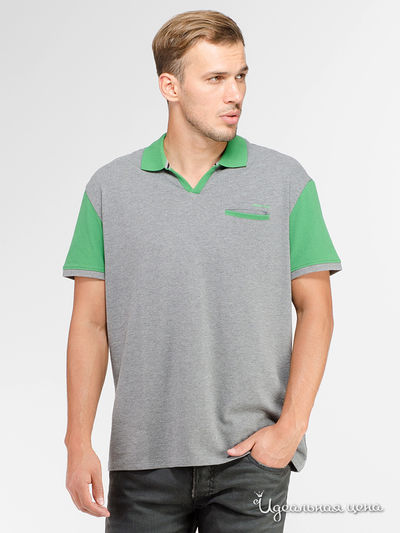 Поло Armani Jeans, цвет серый, зеленый