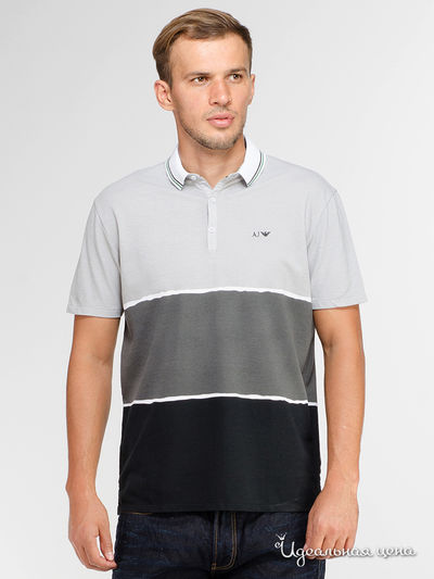 Поло Armani Jeans, цвет серый, черный