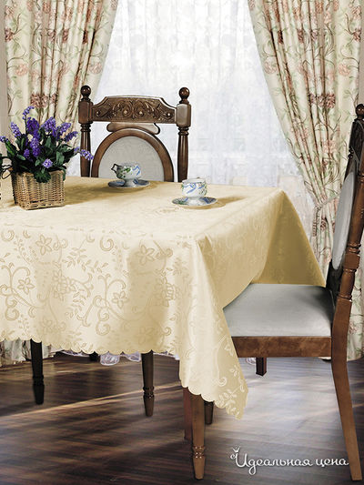 Скатерть 150x180 см Любимый дом, цвет бежевый