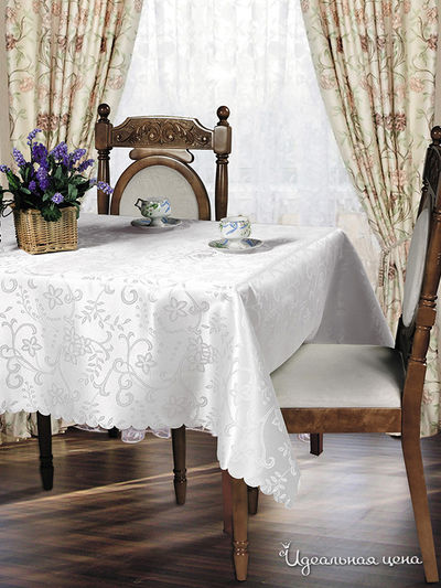 Скатерть 150x200 см Любимый дом, цвет белый