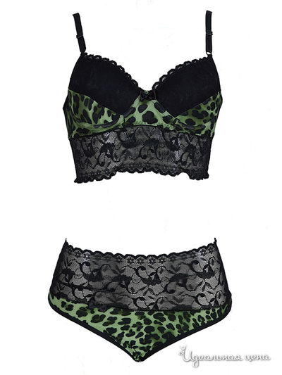 Комплект: бюстгальтер и трусы Picar, цвет зеленый, черный