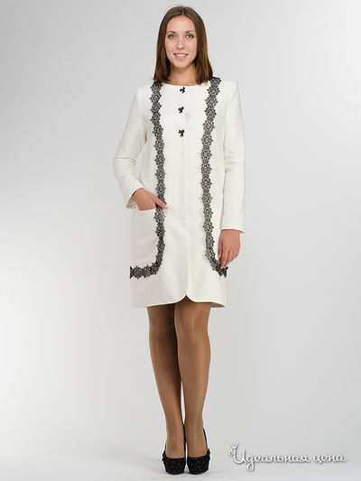 Пальто Adzhedo, цвет молочный, черный