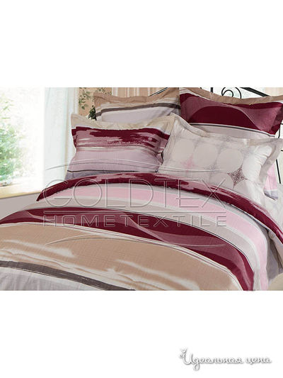 Комплект постельного белья 1,5-спальный Goldtex, цвет бежевый, бордовый