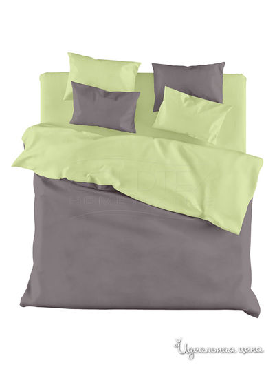 Комплект постельного белья 1,5-спальный Goldtex, цвет темно-серый, зеленый