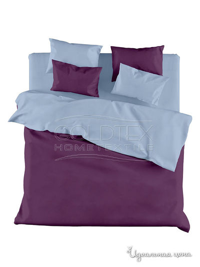 Комплект постельного белья двуспальный Goldtex, цвет лиловый, голубой