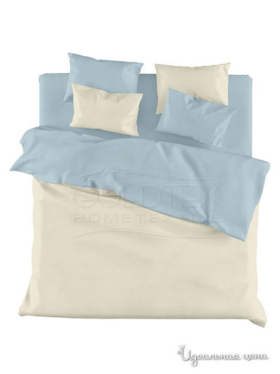 Комплект постельного белья двуспальный Goldtex, цвет бежевый, голубой