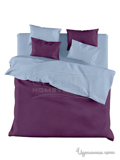 Комплект постельного белья Евро Goldtex, цвет лиловый, голубой
