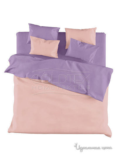 Комплект постельного белья семейный Goldtex, цвет светло-розовый, сиреневый