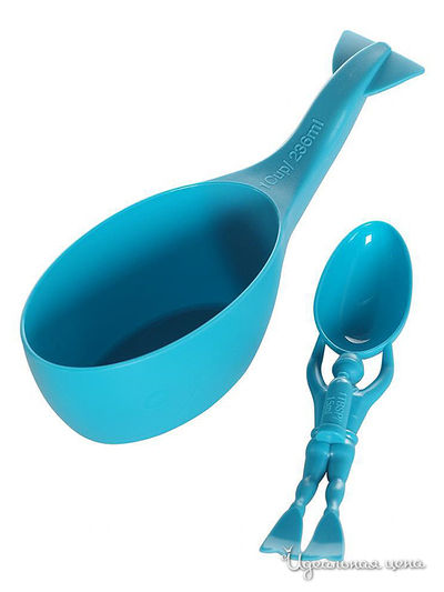 Набор детский: стакан и ложка Nordic Ware, цвет синий