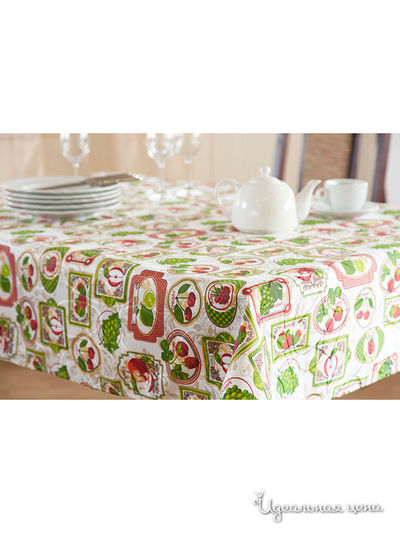 Скатерть, 140x180 см Primavelle, цвет белый, зеленый, красный