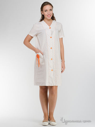 Халат Lunatica, цвет молочный,  оранжевый