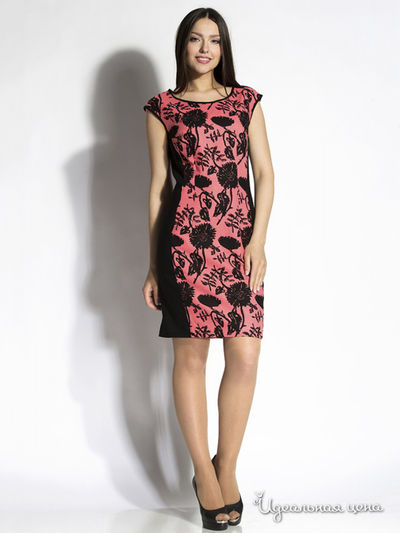 Платье D'Imma, цвет черный, коралловый