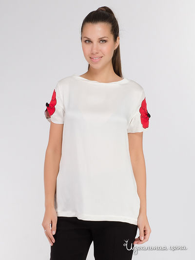 Блуза Yves Saint Laurent, цвет белый, красный