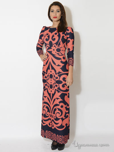 Платье Eva Milano, цвет коралловый, черный