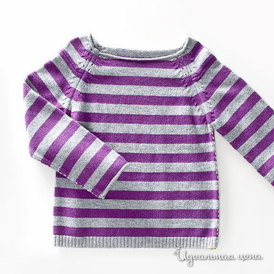 Джемпер Petit Patapon для девочки, цвет серый / фиолетовый, рост 94-156 см