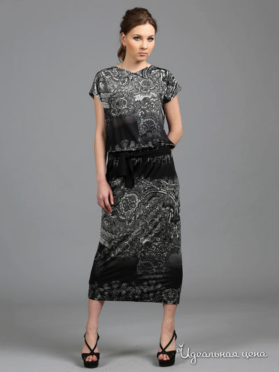 Платье ЭНСО, цвет черный, белый