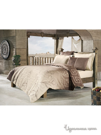 Комплект постельного белья Евро Issimo, цвет коричневый