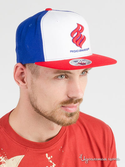 Бейсболка Rocawear, цвет голубой, белый, красный
