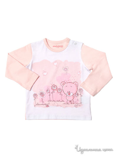 Лонгслив PlayToday, цвет белый, розовый