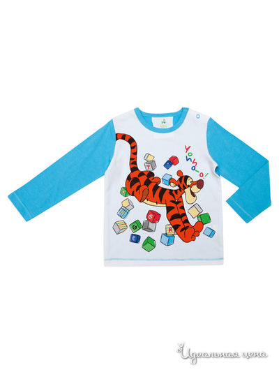 Лонгслив PlayToday, цвет голубой, белый