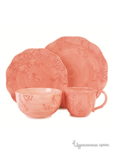 Набор посуды, 4 предмета Elff Decor, цвет розовый