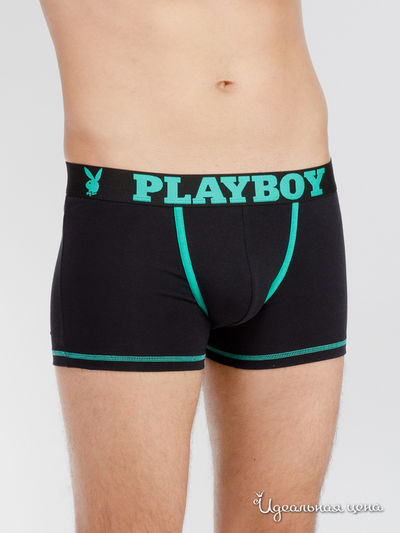 Трусы Playboy, цвет черный, изумрудный
