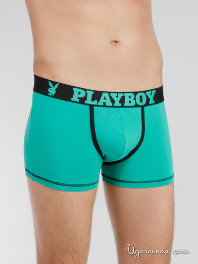 Трусы Playboy, цвет зеленый, черный