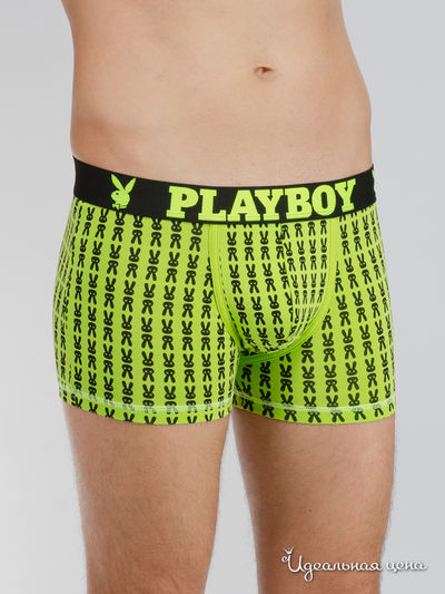 Трусы Playboy, цвет зеленый, черный