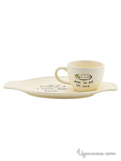 Набор для завтрака Elff Decor, цвет белый, черный