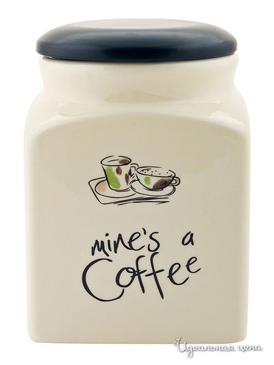 Банка для сыпучих продуктов Elff Decor, цвет белый, черный