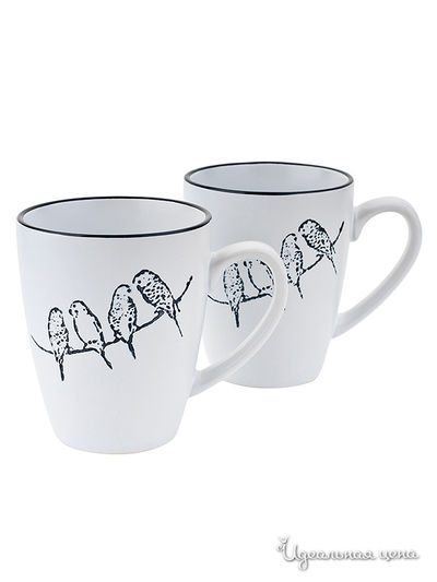 Набор из 2-х кружек Elff Decor, цвет белый, черный