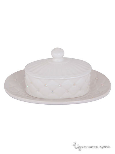 Масленка с крышкой Elff Decor, цвет молочный