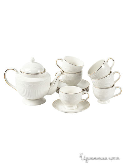 Чайный сервиз, 14 предметов Elff Decor, цвет молочный