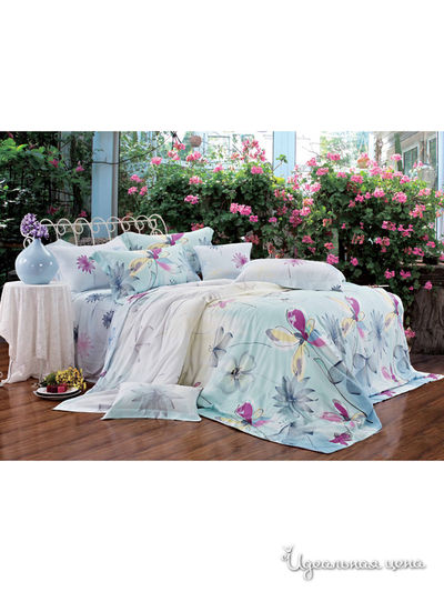 Комплект постельного белья Евро Shinning Star, цвет голубой