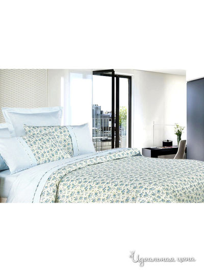 Комплект постельного белья Евро Фаворит-Текстиль, цвет белый, зеленый