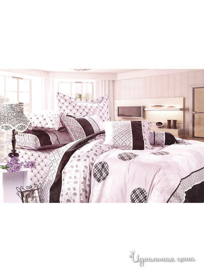 Комплект постельного белья Семейный Фаворит-Текстиль, цвет розовый