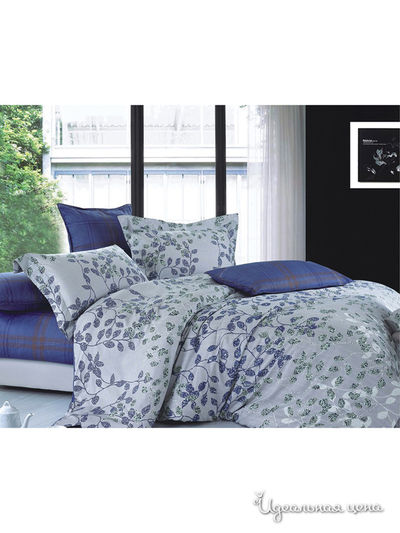 Комплект постельного белья Евро Shinning Star, цвет синий, серый