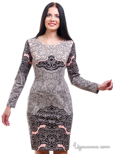 Платье Laura Marelli, цвет серый, черный, розовый