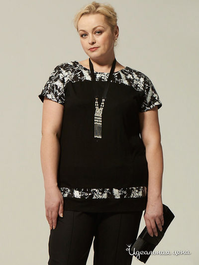 Блуза Valeria Lux, цвет черный, молочный