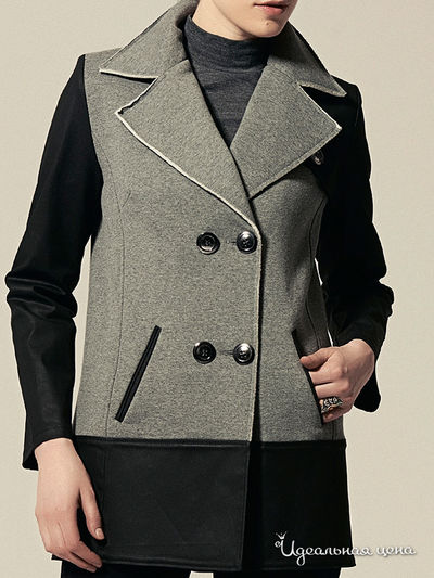Пальто Valeria Lux, цвет серый, черный