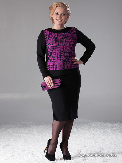 Блуза Valeria Lux, цвет черный, сиреневый